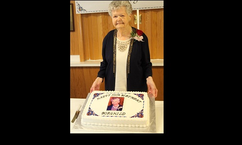 Borghild Hovland celebrates 100th birthday.Mar 2 issue.jpg Image