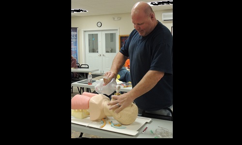 Alex at EMT training Image