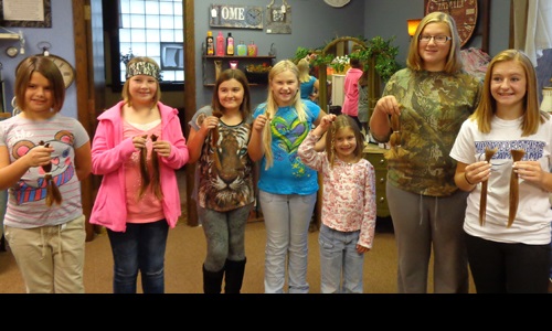 Girls donate locks Image